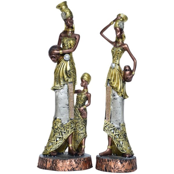 Antique African Lady with Matka (Set of 2) - Image 2