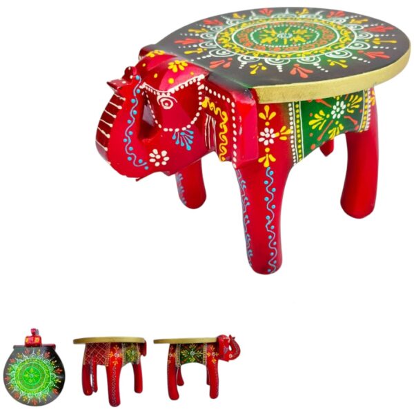 Wooden Elephant Stool 6 Inch - Image 3