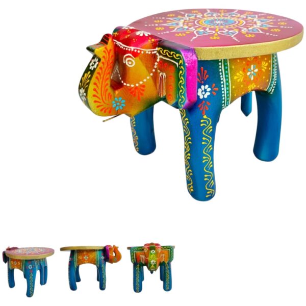 Wooden Elephant Stool 6 Inch - Image 2