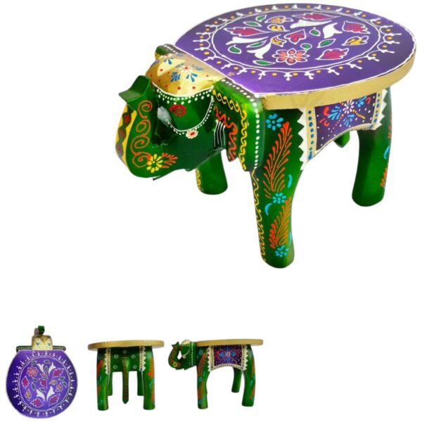 Wooden Elephant Stool 6 Inch - Image 4