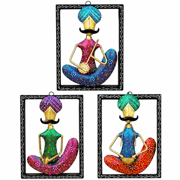 Wall Decor- Iron Goda Musicians Frame (set of 3)
