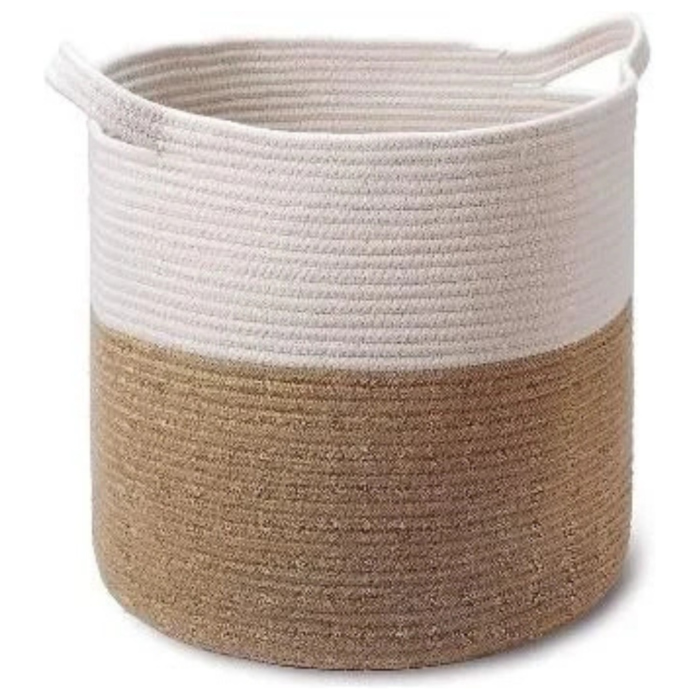Premium Cotton Rope Storage Basket with Handles