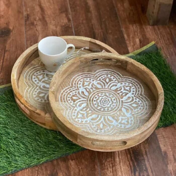 Round Decorative Tea & Coffee Trays