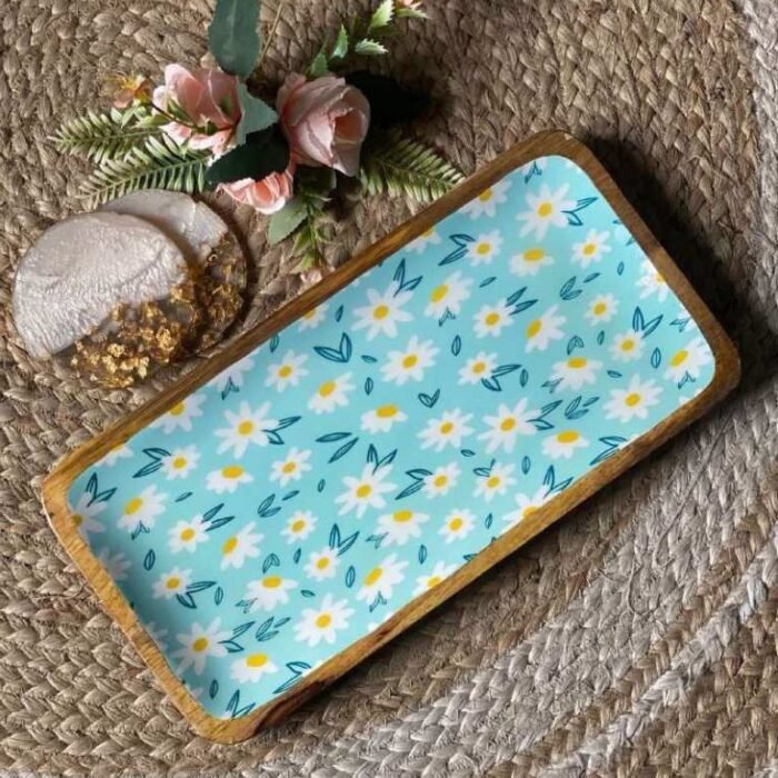 Daisy Bloom Wooden Platter
