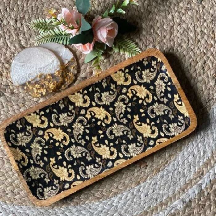 Royal Floral Wooden Platter